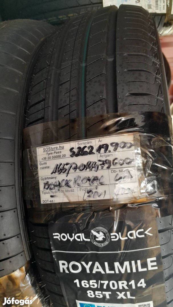 Eladó új Royal Black 165/70R14 nyári gumiabroncsok 