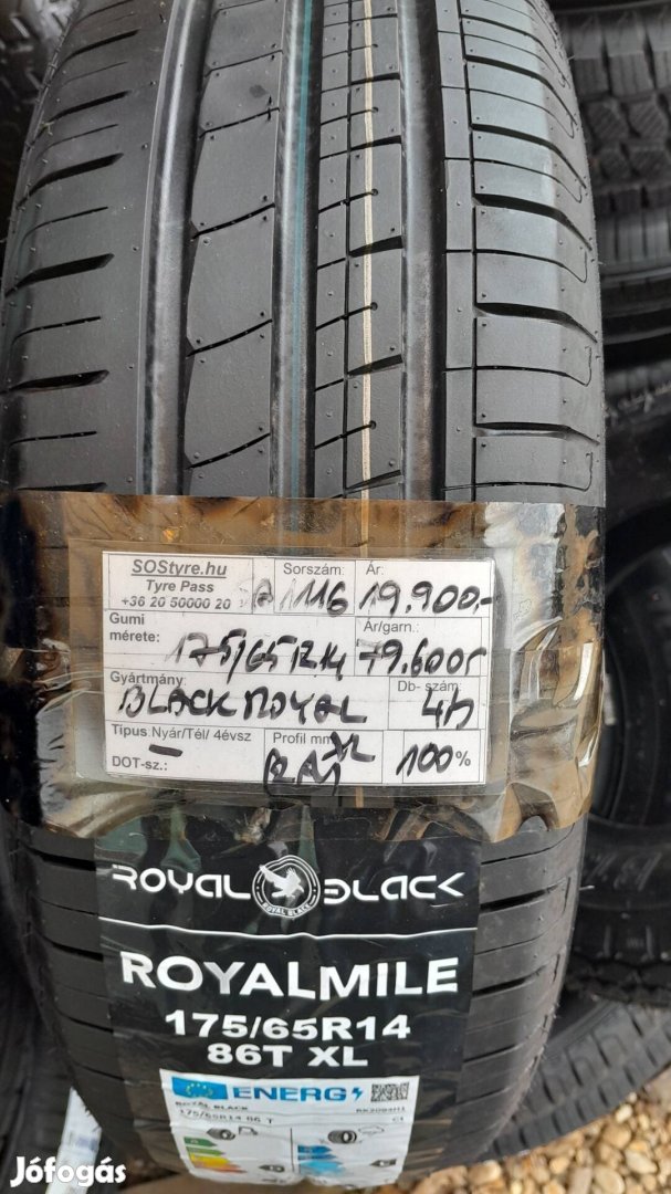 Eladó új Royal Black 175/65R14 nyári gumiabroncsok 