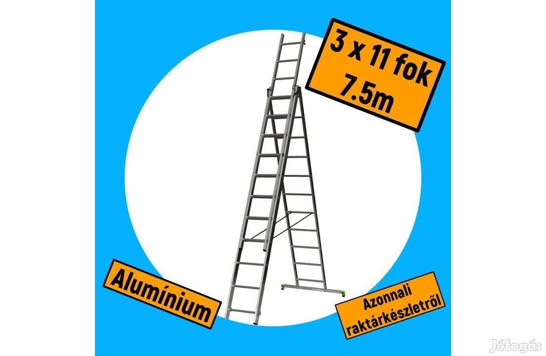 Eladó új alu alumínium többcélú 3 részes létra 3x11 fok 7.5m többféle!