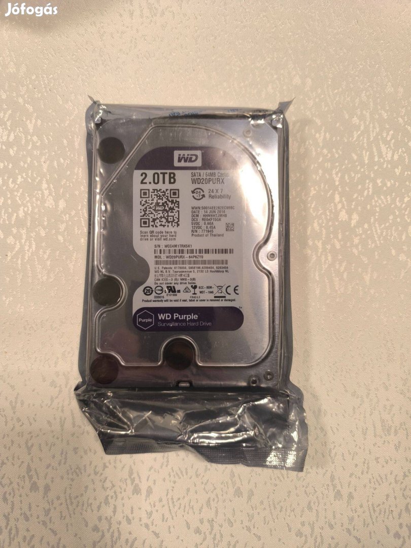 Eladó új gyári csomagolású Western Digital WD20Purx 2TB