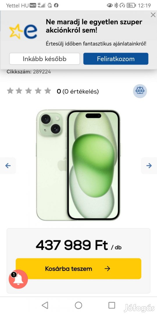 Eladó új iphone 15 plus 256gb fügetlen