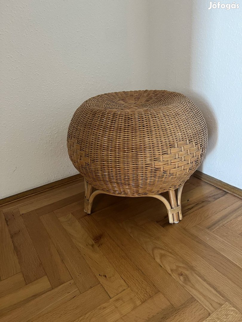 Eladó új kör alakú Rattan lábtartó-puff 50x40