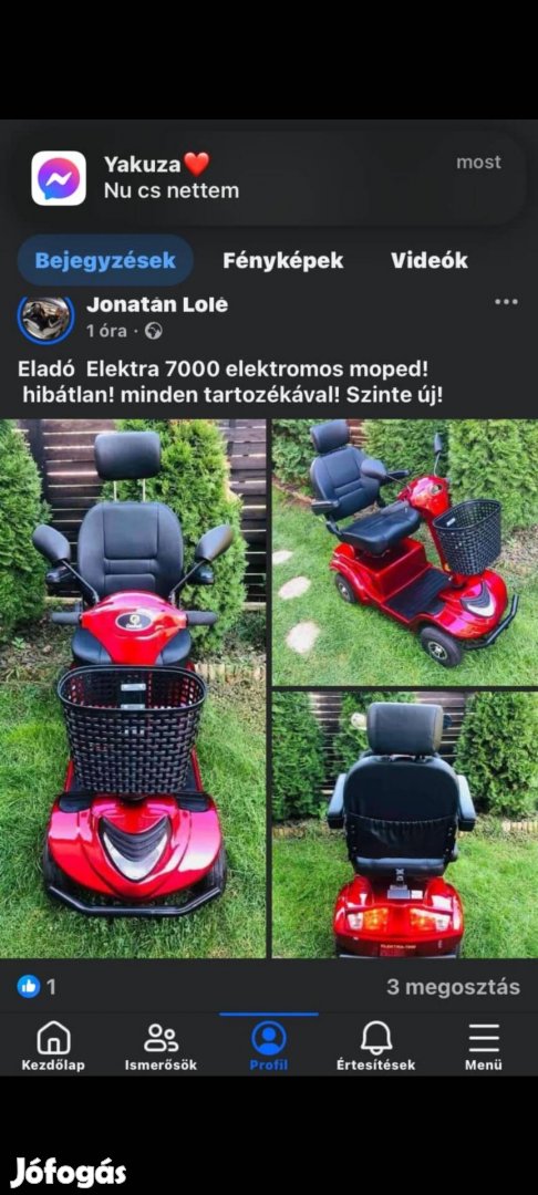 Elado újszerű elekromos moped .hibátlan alapotu