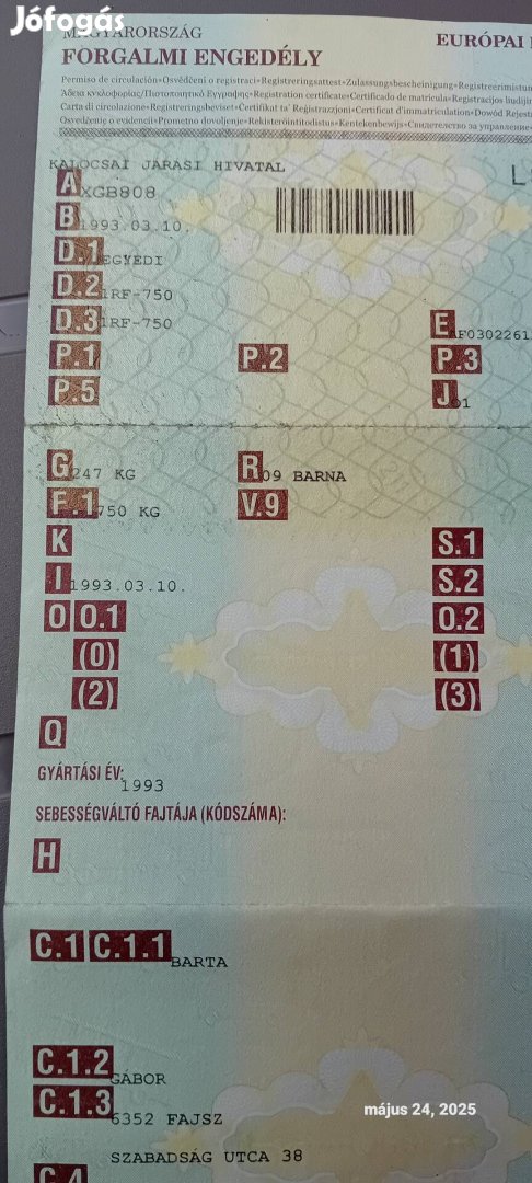 Eladó utánfutó kiváló állapotú 2év műszakival 