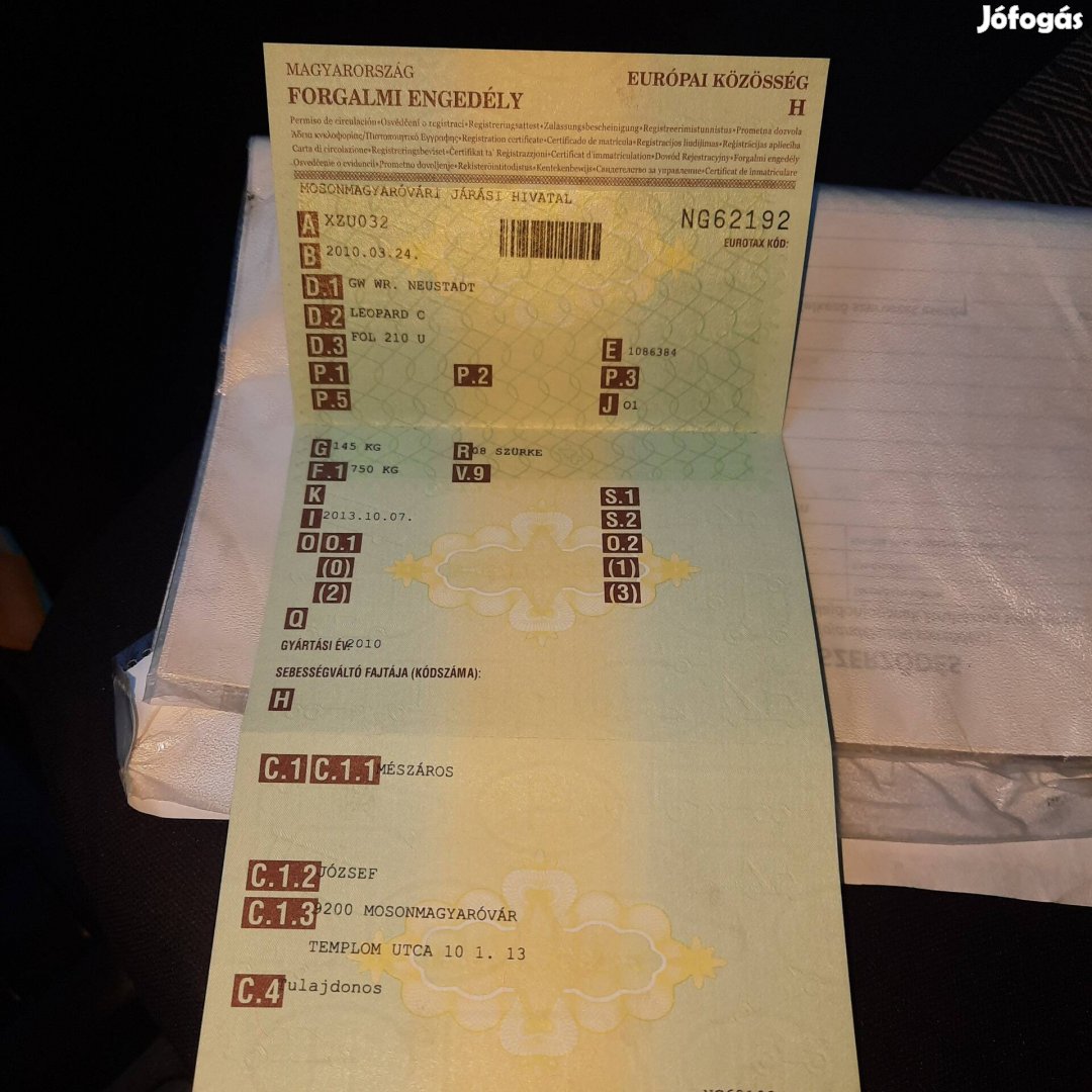 Eladó utánfutó,vagy nagyobbra cserélhető értékegyeztetéssel.