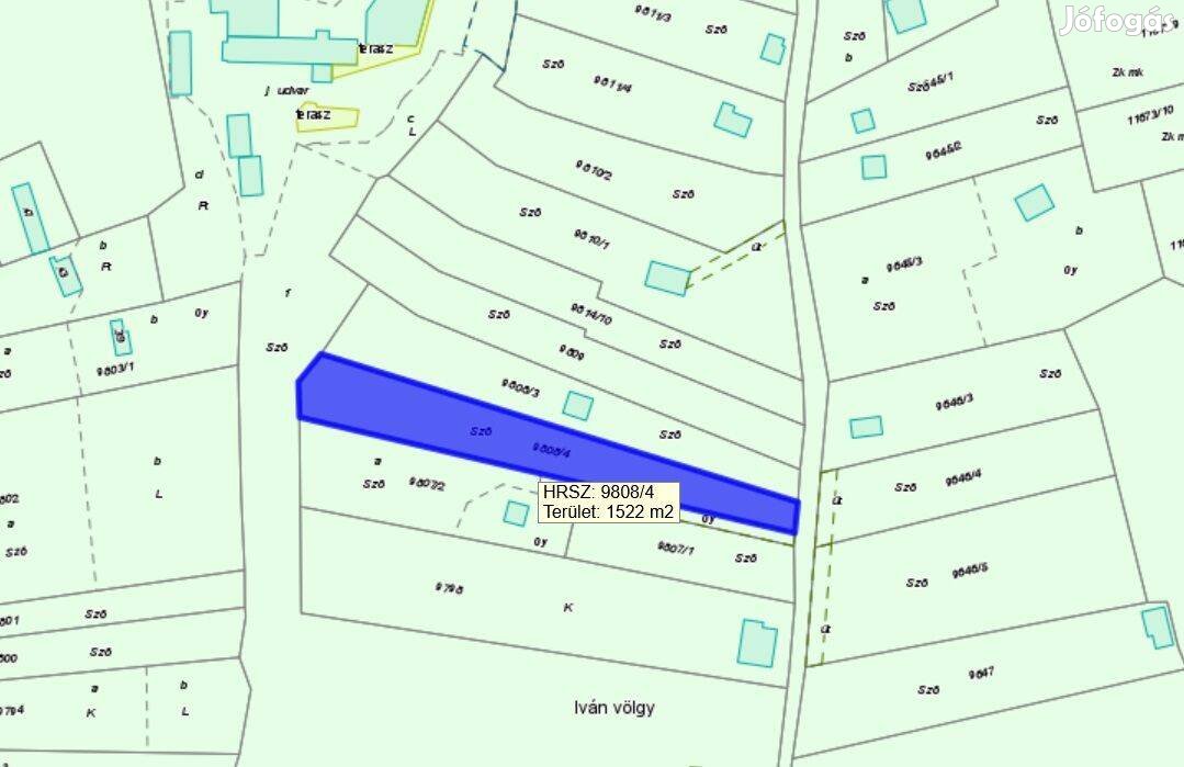 Eladó zártkerti telek Szekszárdon Iván-völgyben 98084 hrsz.