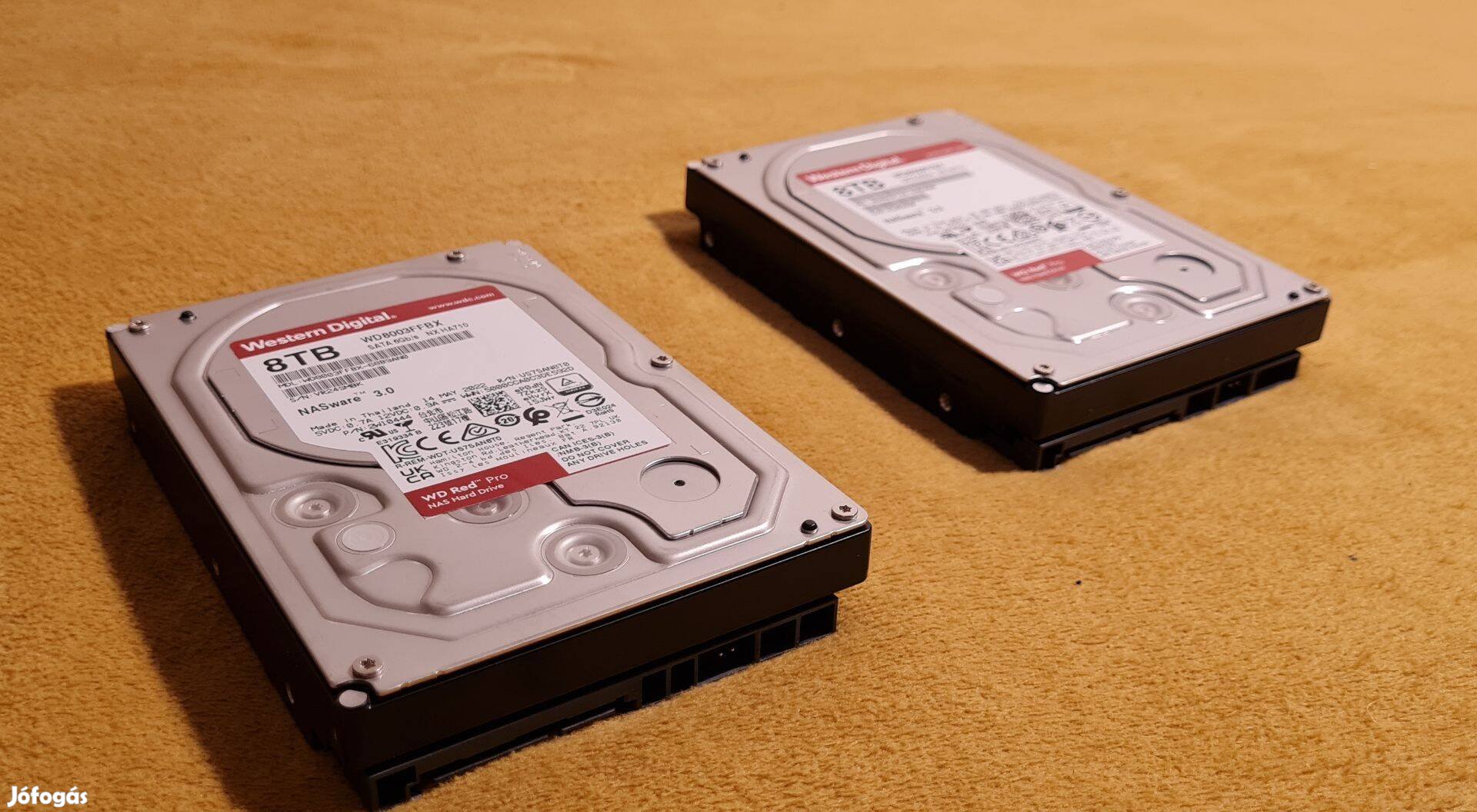 Eladók 2x 8TB WD RED Pro (WD8003Ffbx) HDD-k