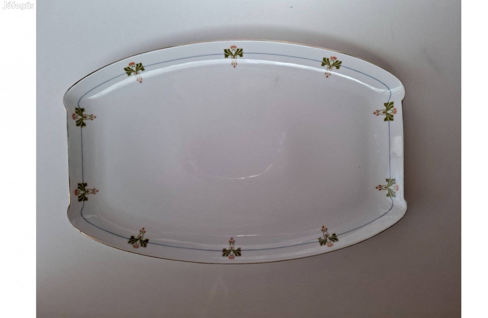Elbogen (Hüttl Tivadar Bp) porcelán pecsenyés sültes tál 40*26,5 cm