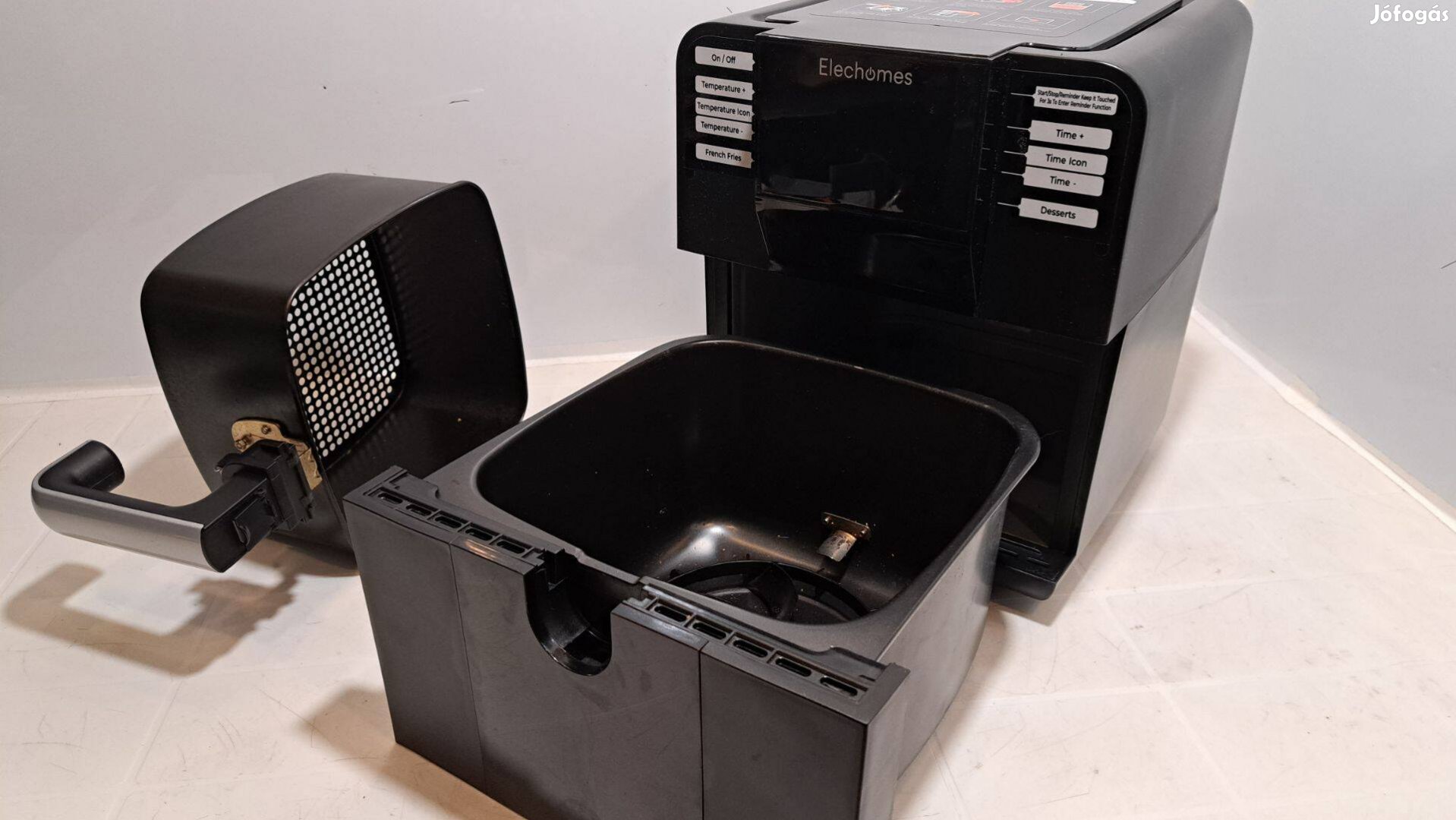 Elechomes AG61B asztali légsütő, air fryer, 6,3 literes, használt