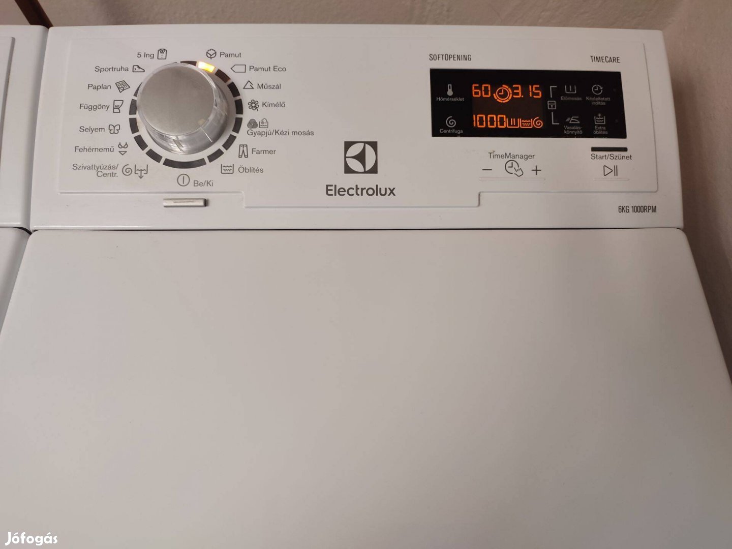 Electrolux A+++ kategóriás felültöltős mosógép