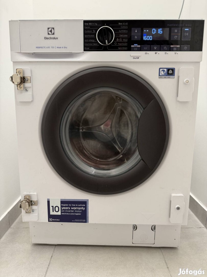 Electrolux EW7W368SI Beépíthető mosó-szárítógép, gőzprogram, 8/4 kg