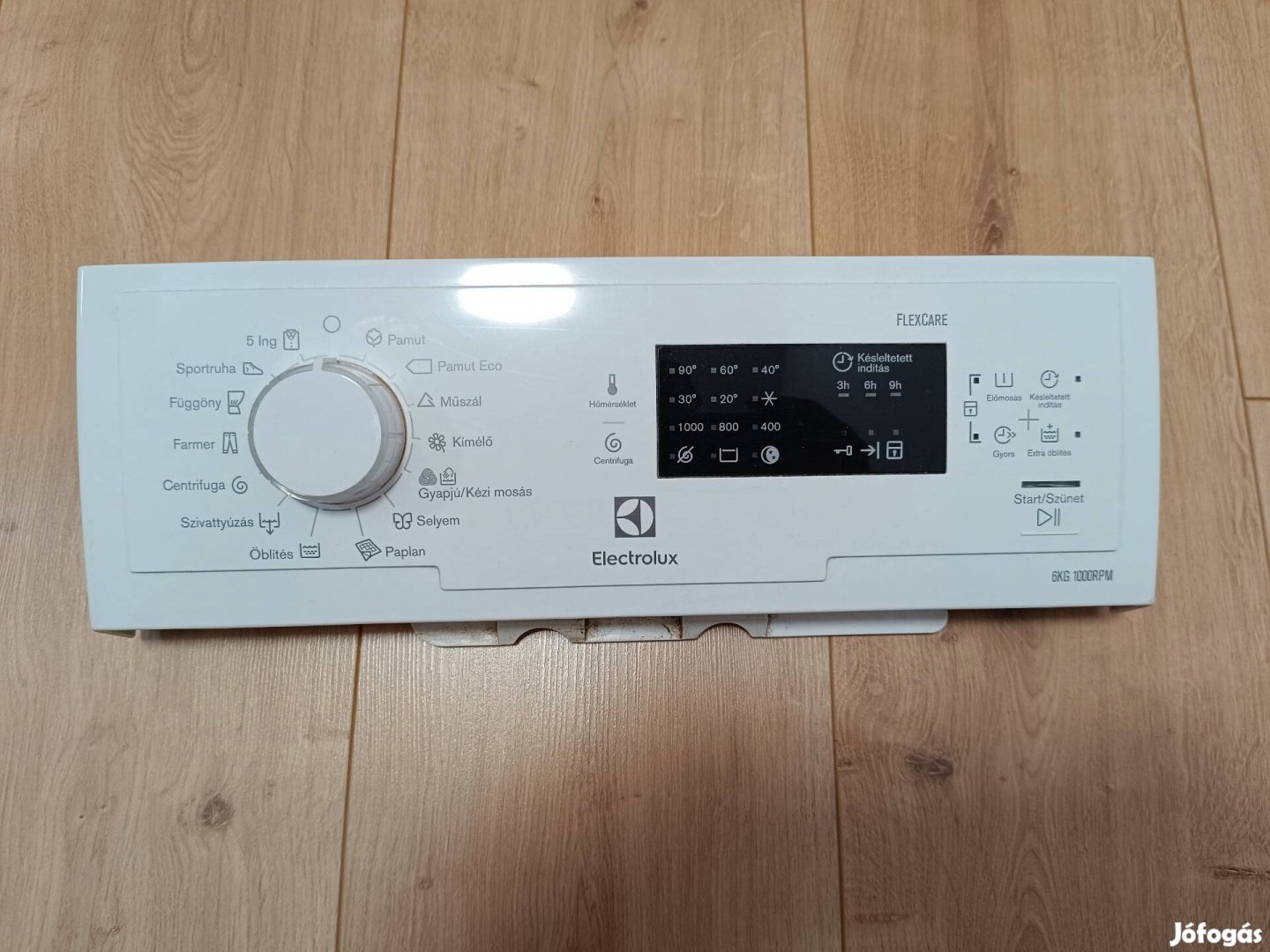 Electrolux EWT1062Idw mosógép panel