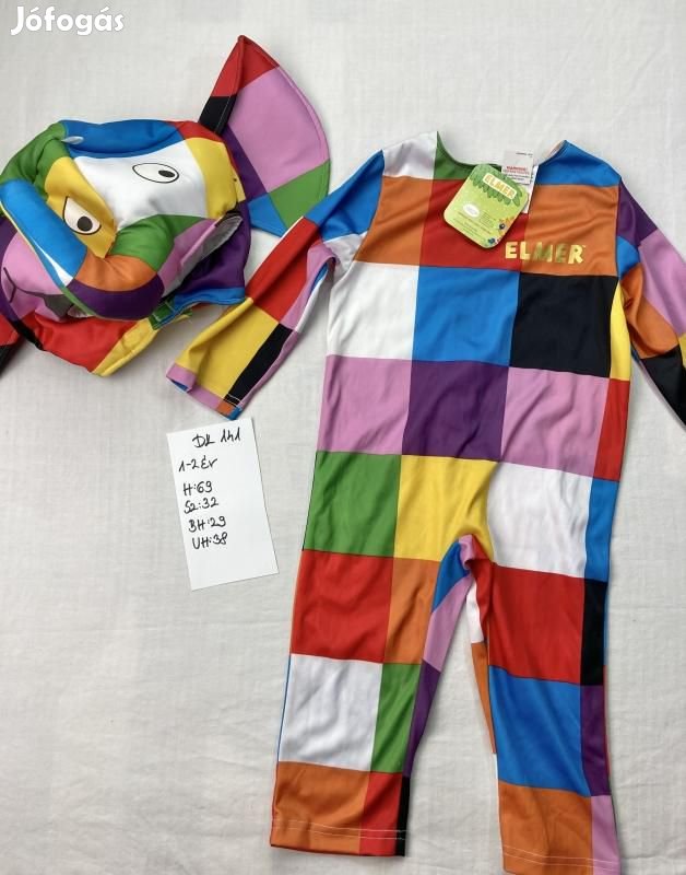 Elefánt jelmez, Elmer jelmez, állat jelmez, új DK141