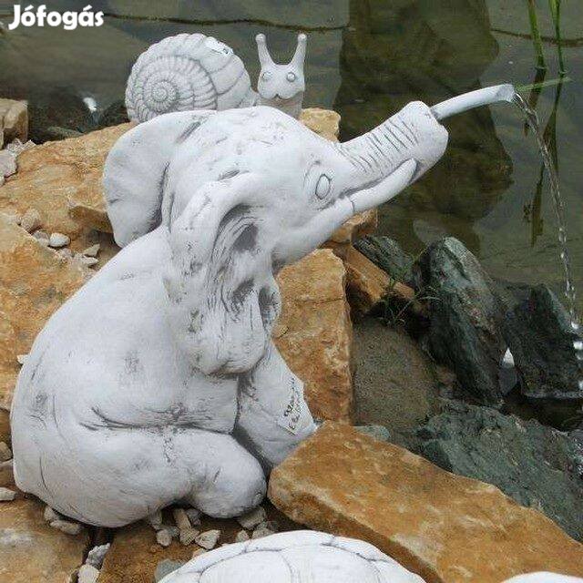Elefánt vízköpő kerti figura