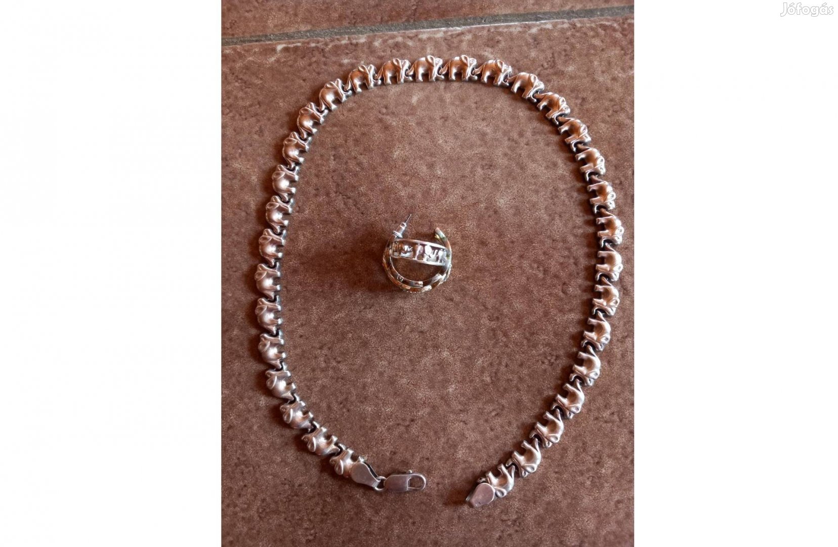 Elefántos ezüst nyaklánc 43,5 cm - Új