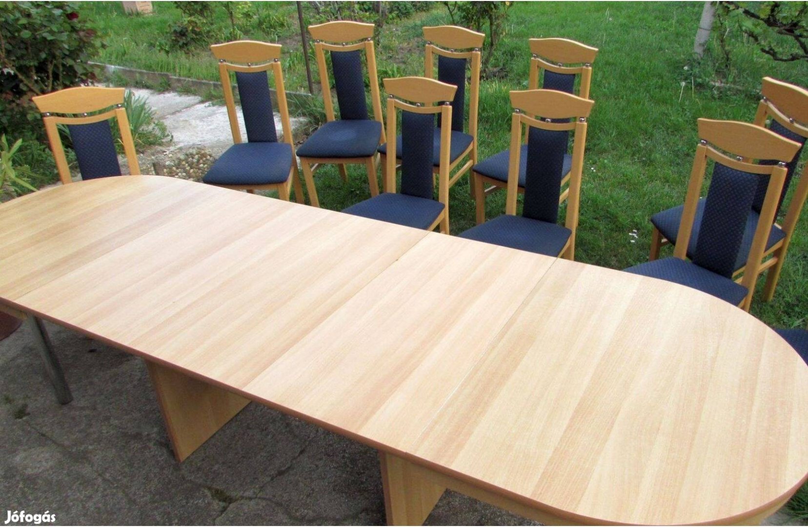 Elegáns 10 fős Fa étkező garnitúra / tárgyaló bővíthető asztal szék