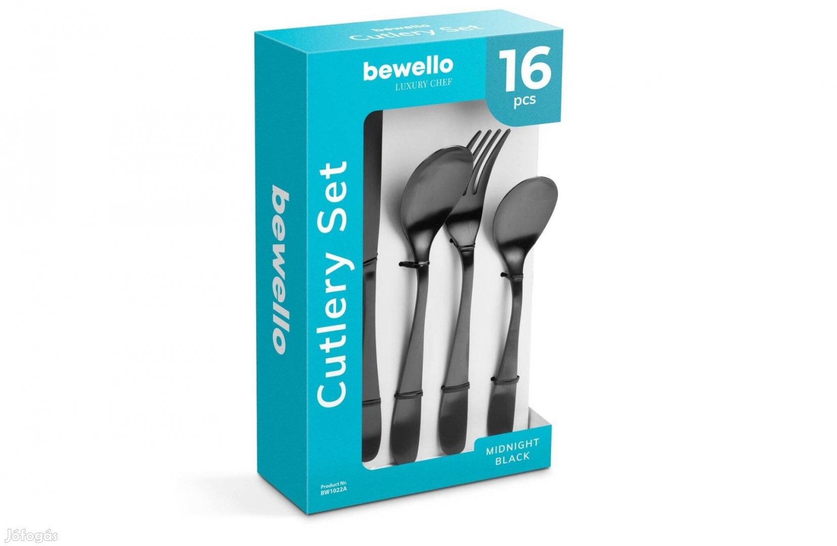 Elegáns Matt fekete rozsdamentes konyhai evőeszköz készlet