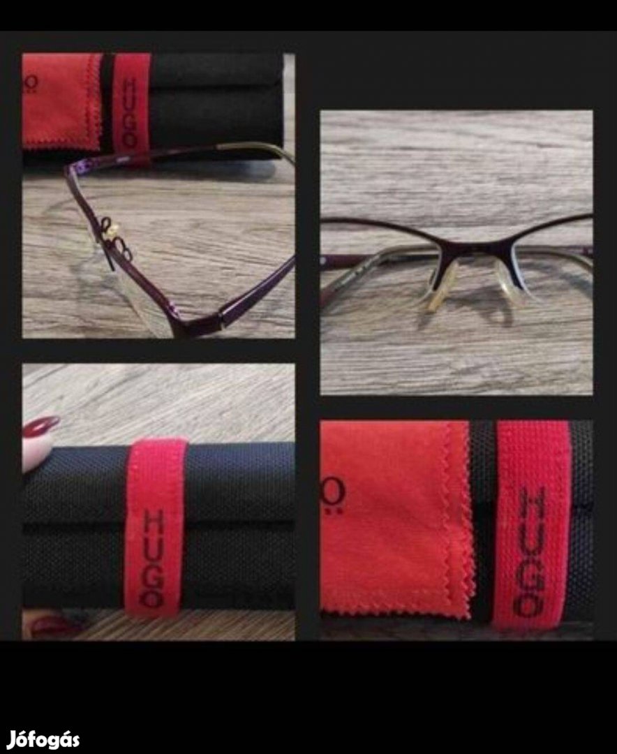 Elegáns, csajos Hugo Boss lila szemüveg keret+ tok + törlőkendő
