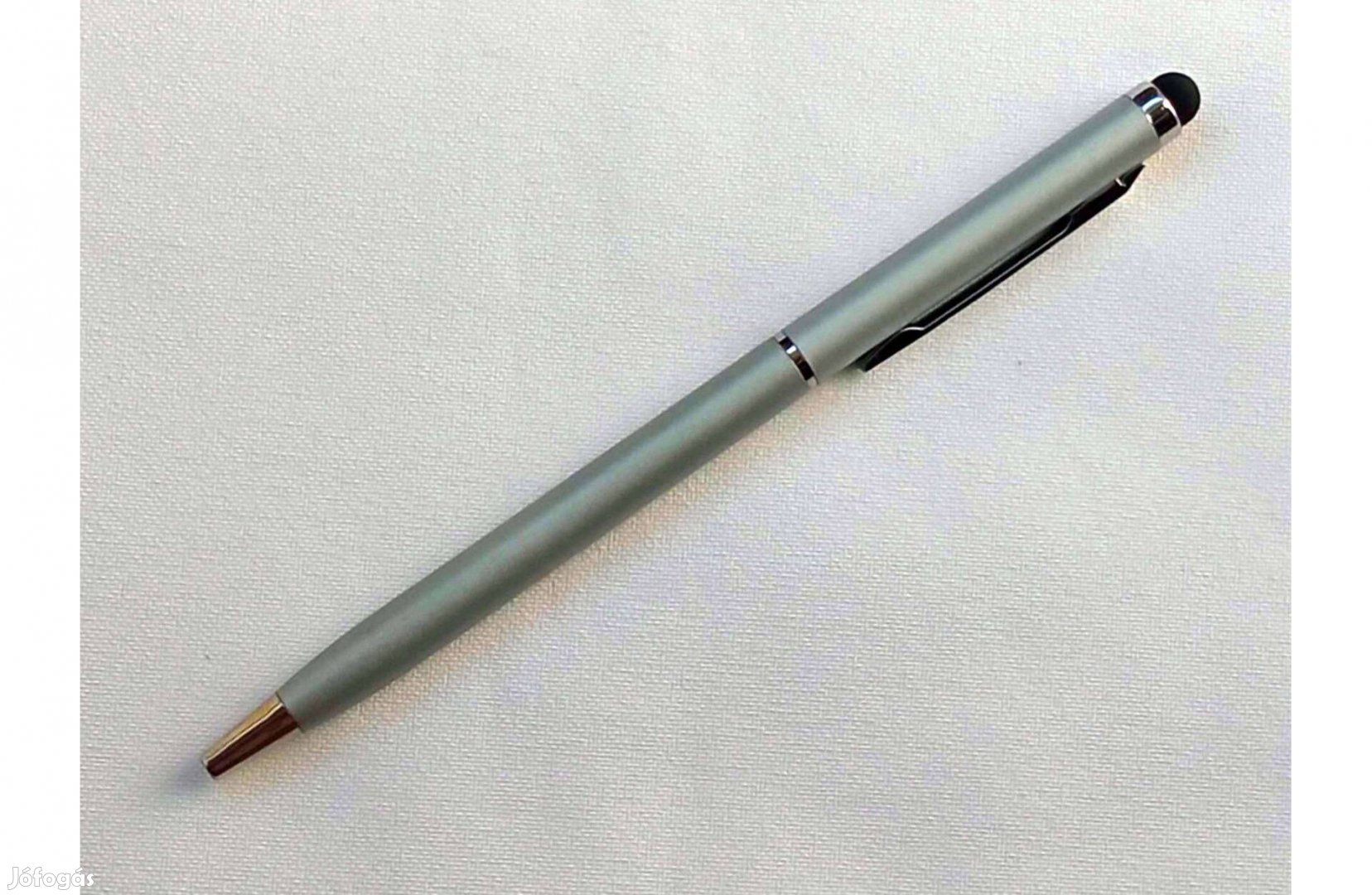 Elegáns, ezüst, vékony fém érintőképernyős golyóstoll, Dmsone Touchpen