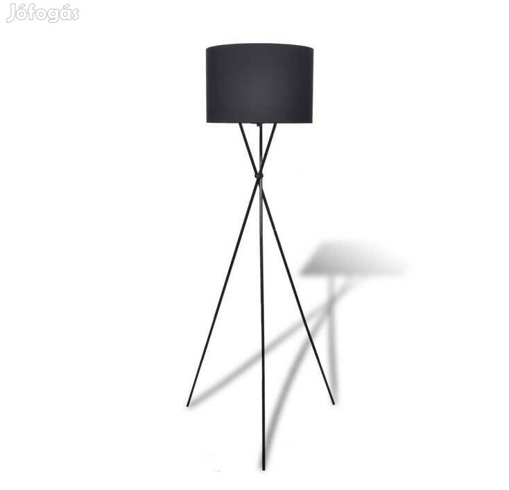 Elegáns fekete állólámpa magas állvánnyal