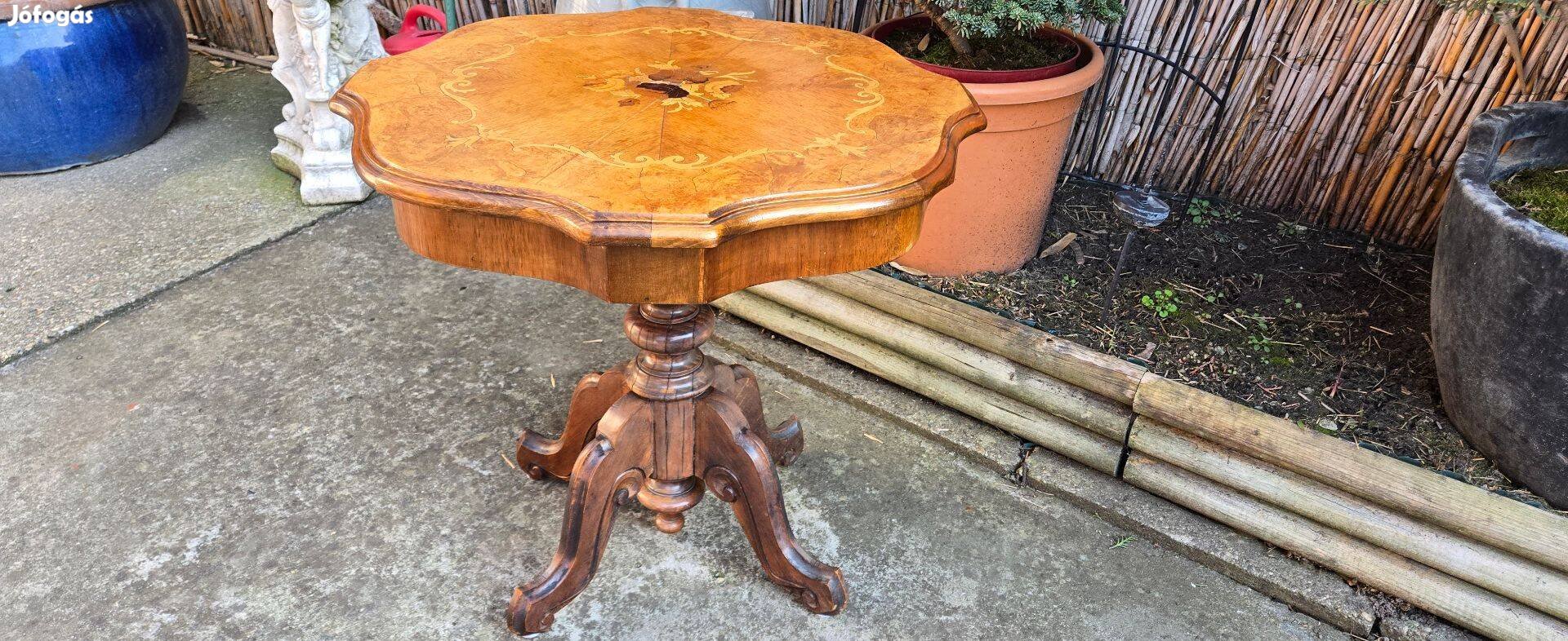 Elegáns kerek bővithető kisérőasztal-asztal 55 cm széles