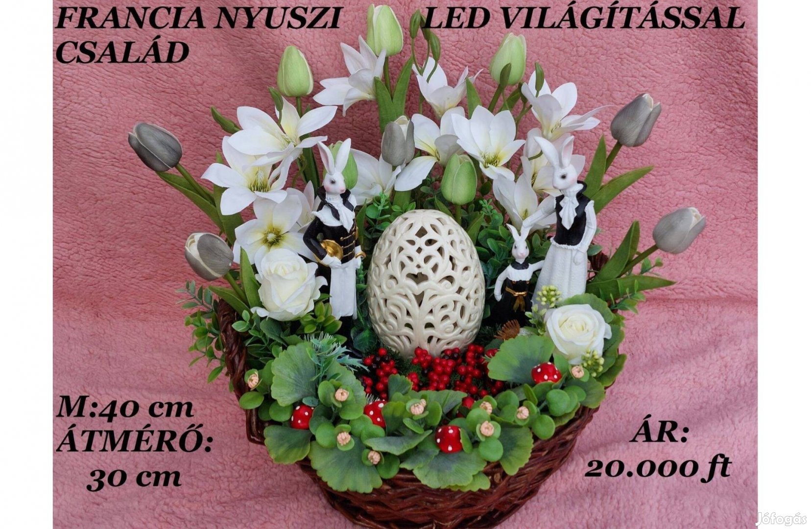 Elegáns megjelenésű Húsvéti díszkosár