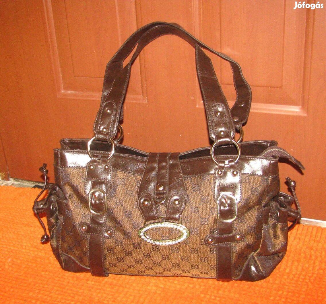 Elegáns női táska, Bestbag, 40x26x10, új óaranybarna, strassz csatt is