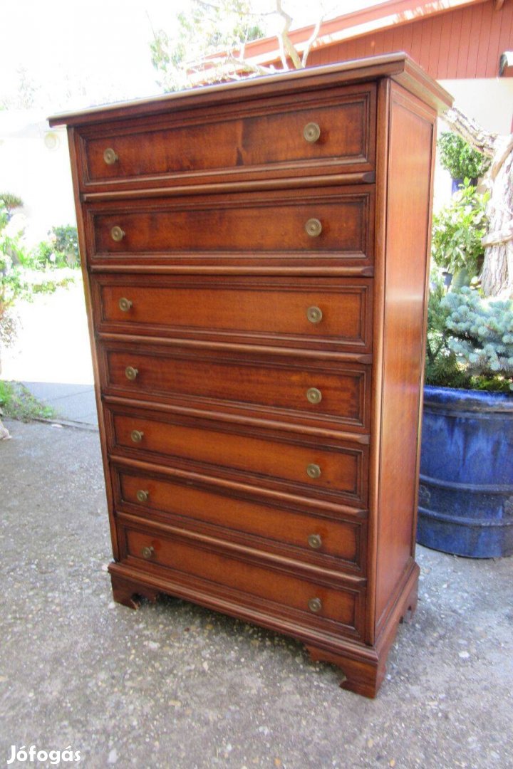 Elegáns szép 7 fiókos komód-szekrény 125 cm magas