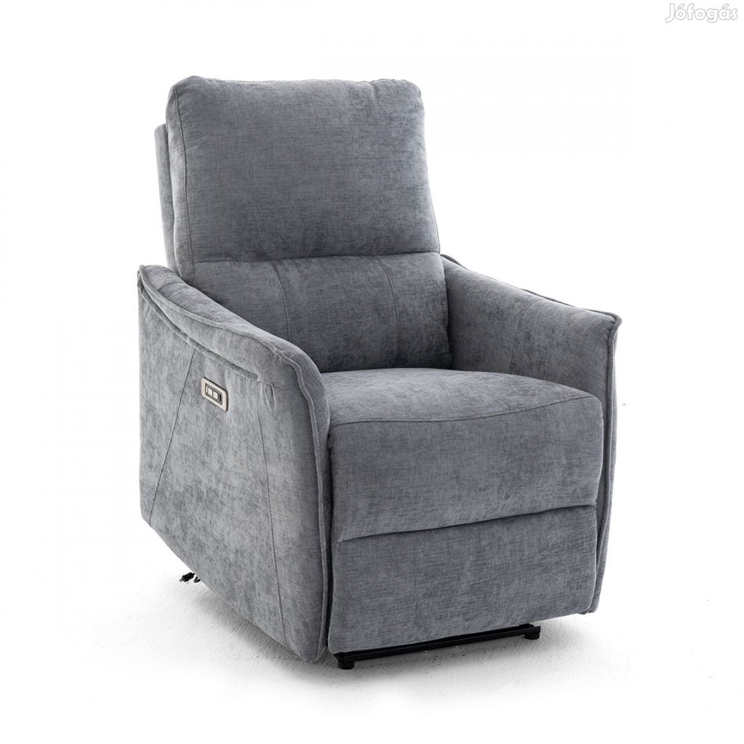 Elektromos, dönthető relax fekvőfotel, zsenília szövet