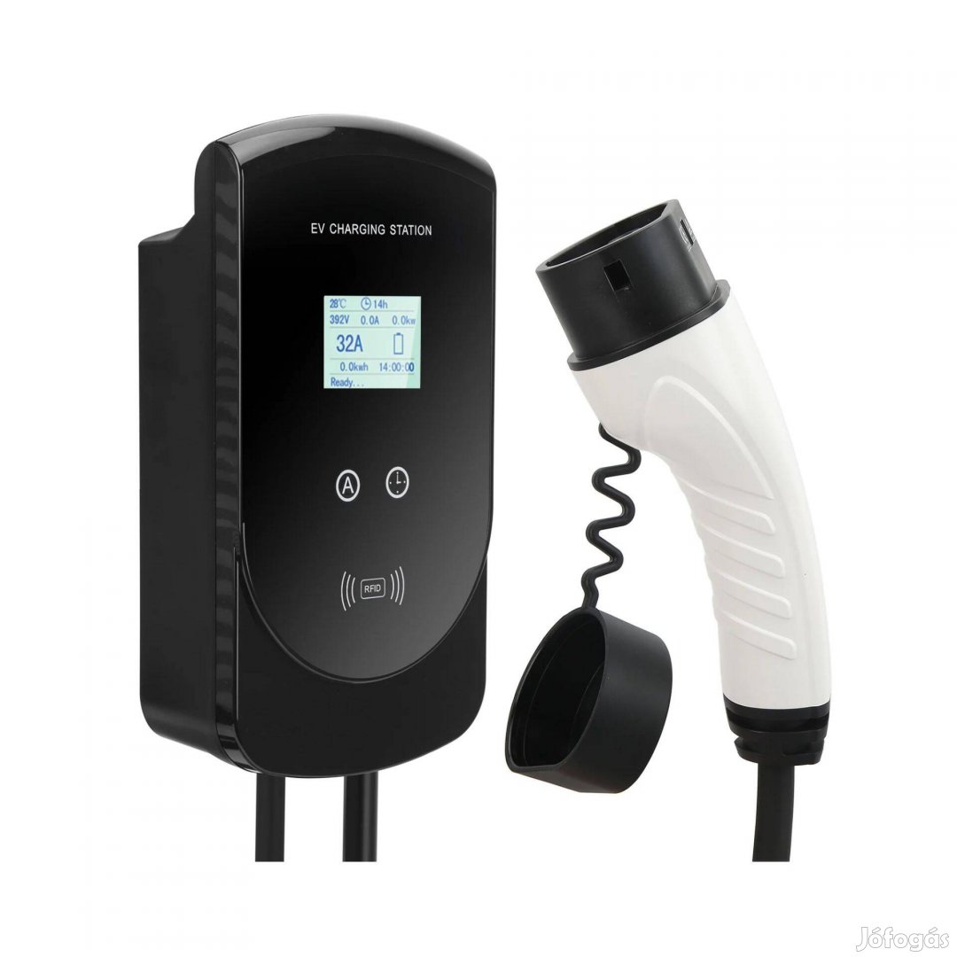 Elektromos autó töltő 11 kW (1x32A) RFID, WIFI, IP55, 5 méter Type 2