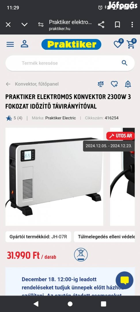 Elektromos fűtőpanel és elektromos konvektor.