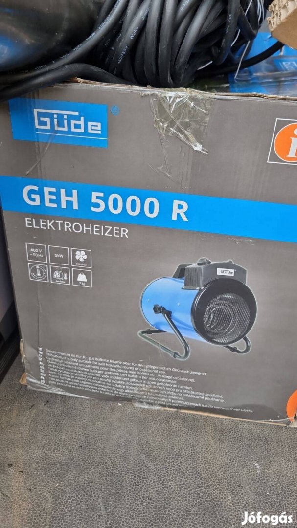 Elektromos hősugárzó 5kW fűtőteljesítménnyel garázsokhoz,