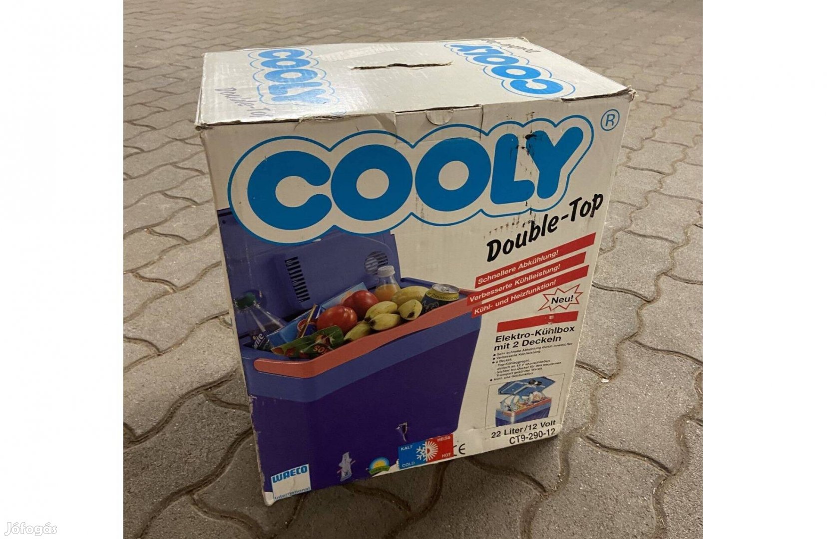 Elektromos hűtőtáska Cooly dupla fedeles 22 literes, újszerű