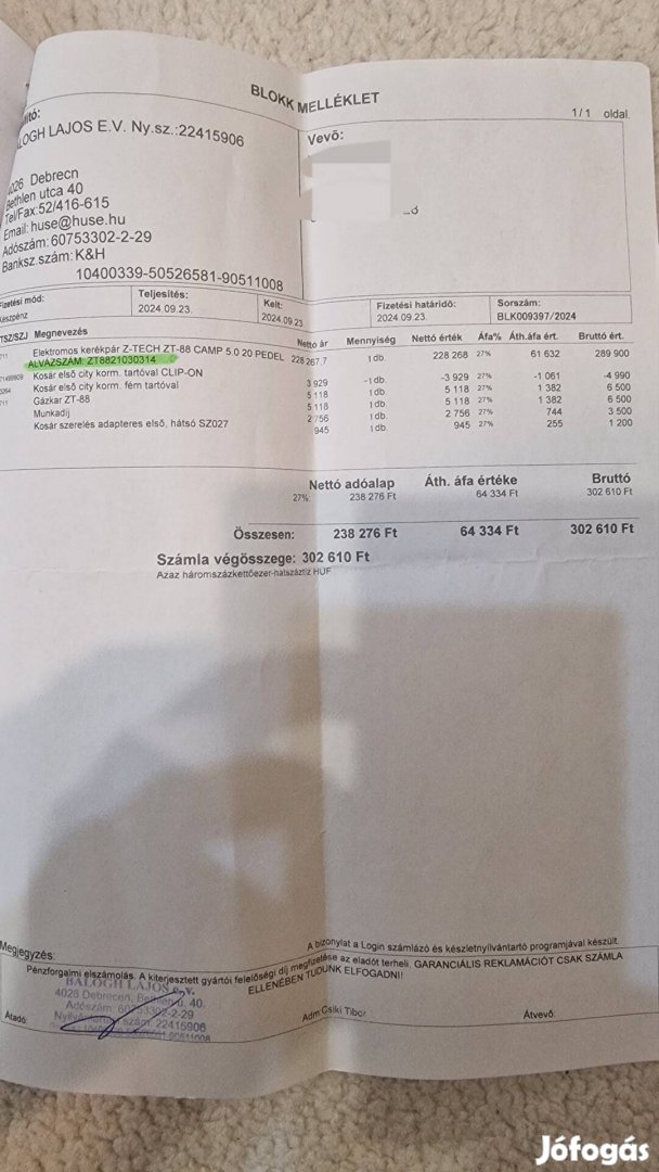 Elektromos kerékpár majdnem 3 év garanciával