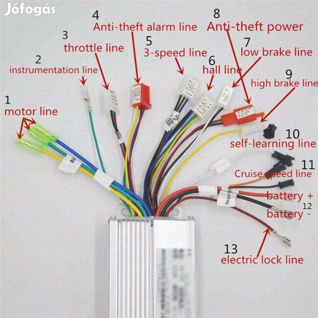 Elektromos kerékpár vezérlő 36/48v 350w