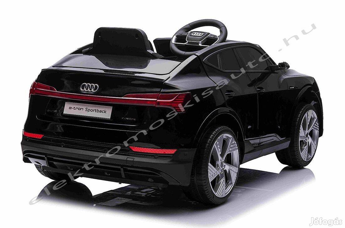 Elektromos kisautó - AUDI E-Tron 12V fekete eredeti egyszemélyes