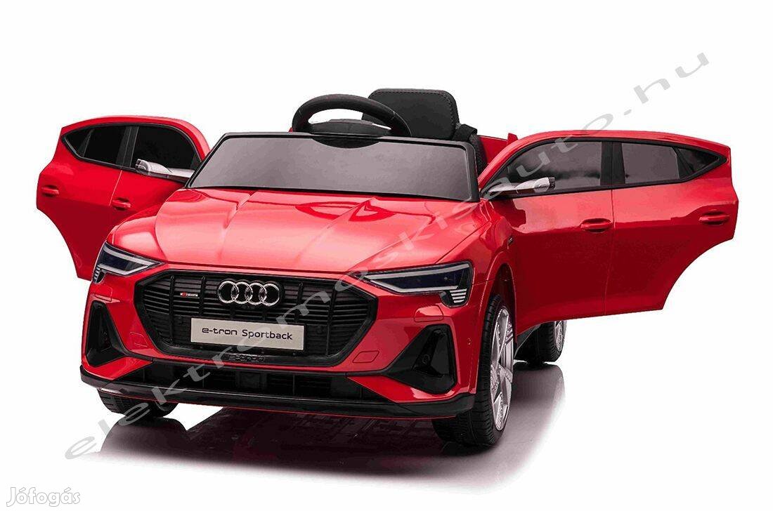 Elektromos kisautó - AUDI E-Tron 12V lakk piros egyszemélyes eredeti