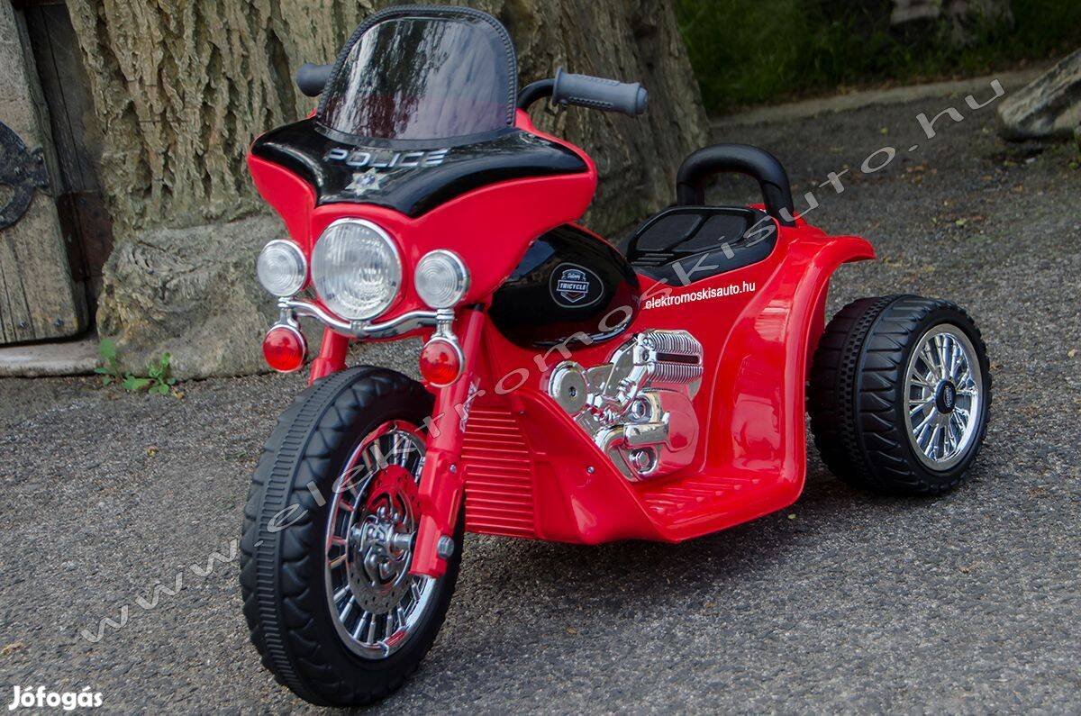 Elektromos kismotor - Police Harley 6V piros