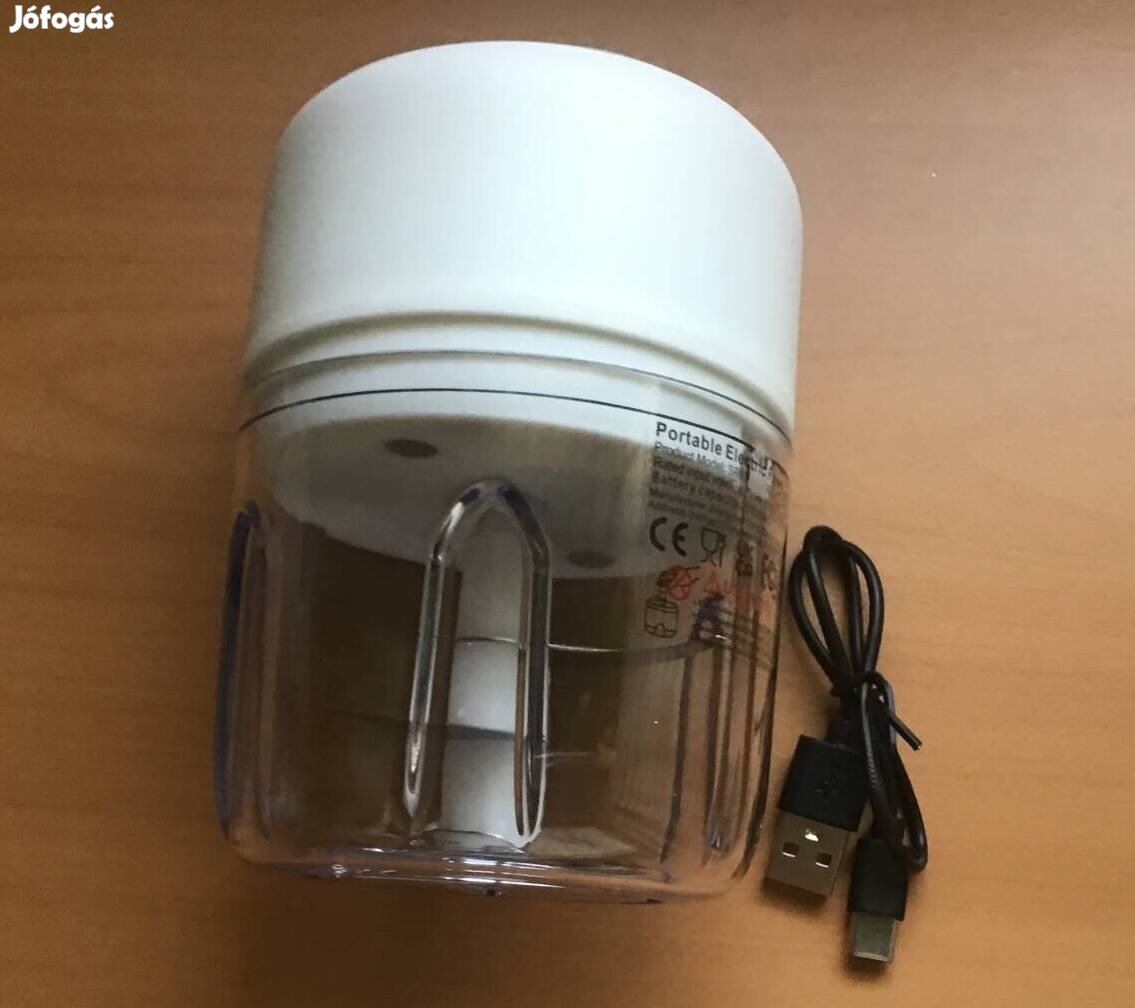 Elektromos mini zöldség, hús aprító, 250 ml, USB töltős