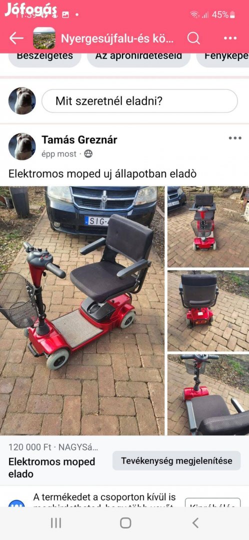 Elektromos moped elado