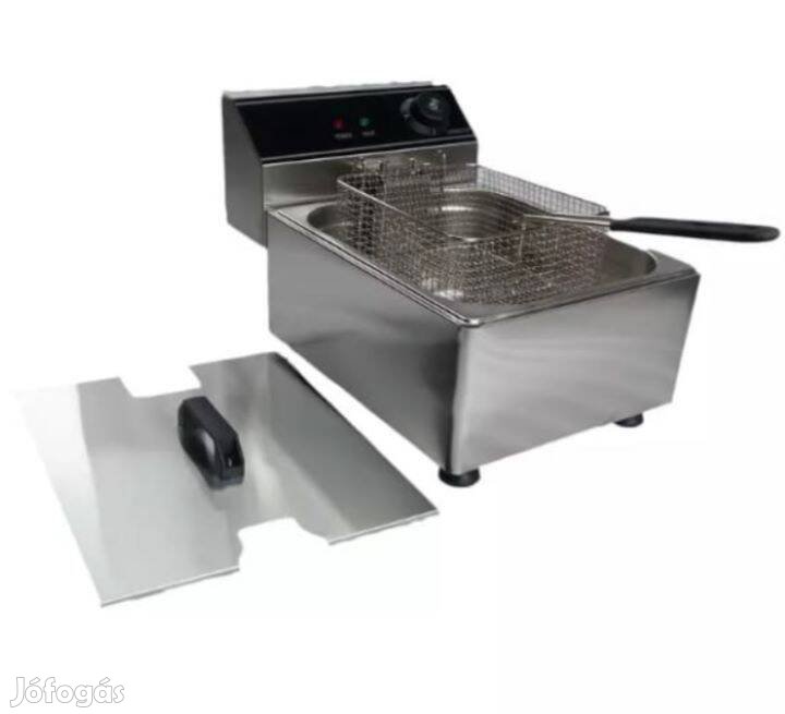 Elektromos rozsdamentes olajsütő fritőz 3000W 10L, számla, garancia