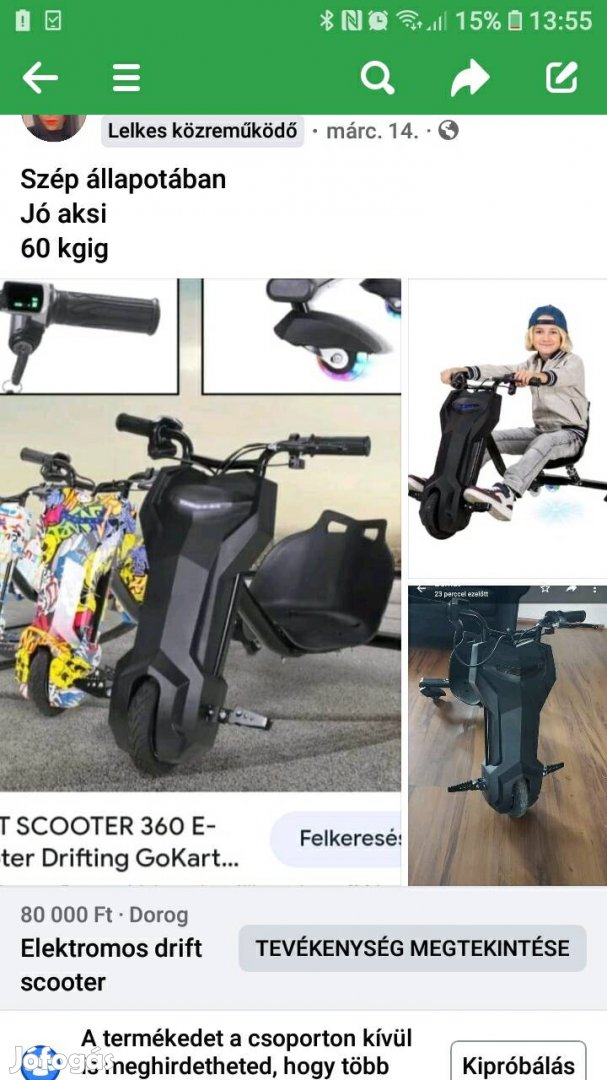 Elektromos scooter drift motor