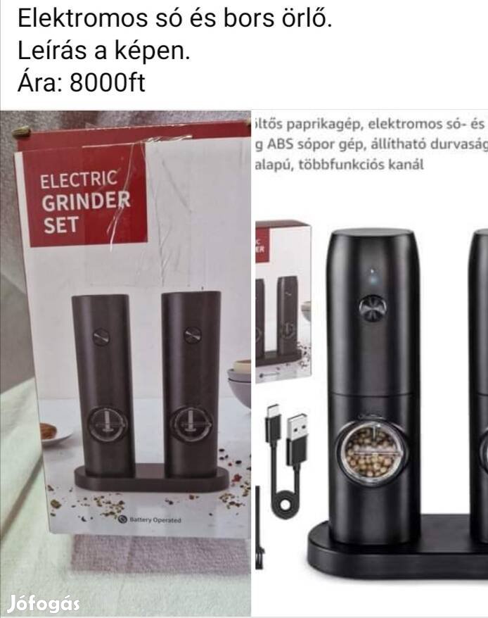 Elektromos só és bors örlő. 