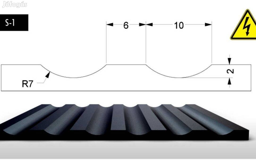 Elektromos szigetelő gumiszőnyeg, gumilemez, csúszásgátló,