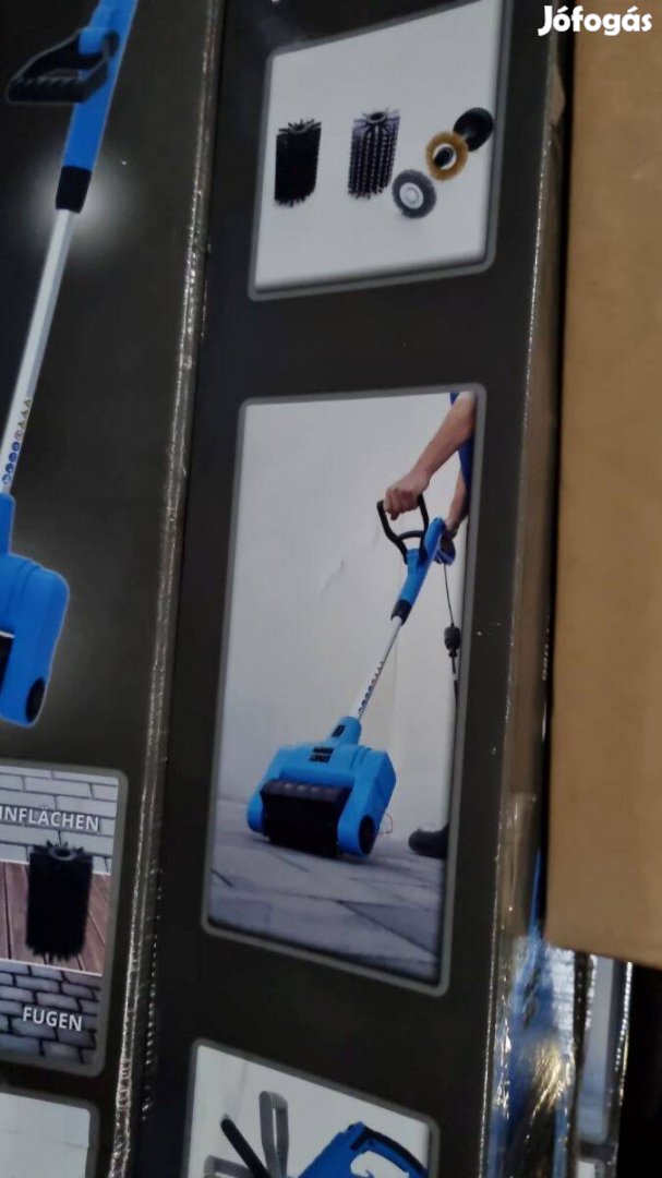 Elektromos terasz tisztító, kefés takarítógép járdák,