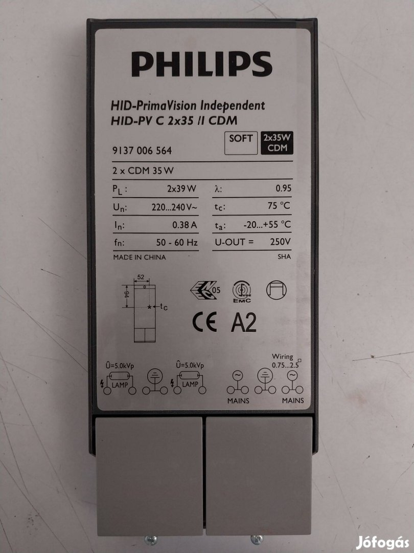 Elektronikus előtét fémhalogén izzóhoz HID-PV C 2x35/I CDM Philips