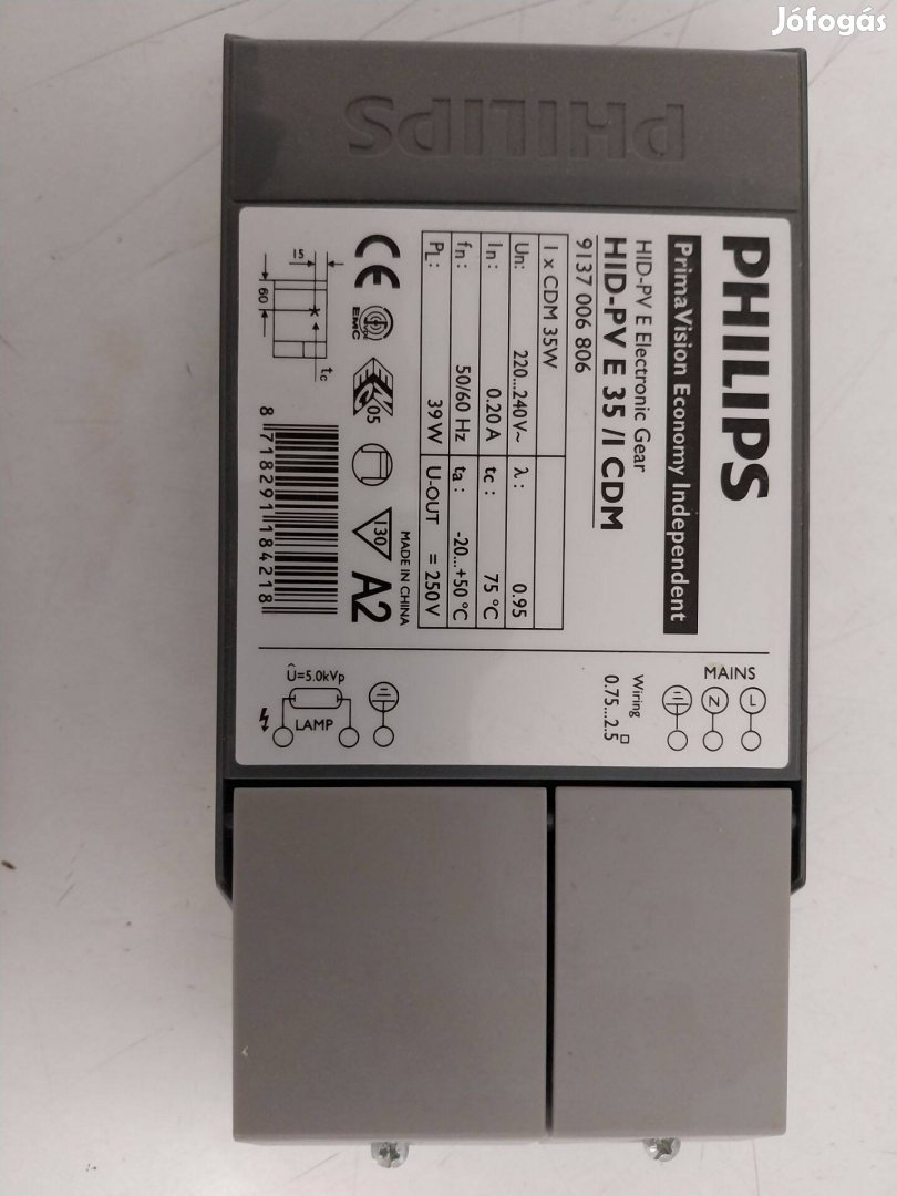 Elektronikus előtét fémhalogén izzóhoz HID-PV E 35/I CDM Philips