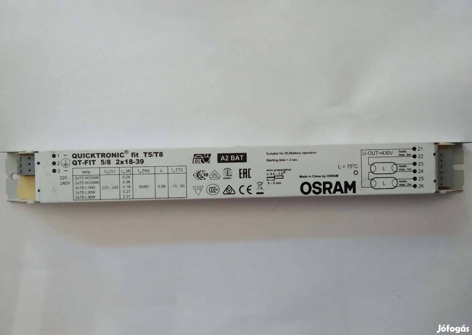 Elektronikus fénycsőelőtét T5/T8 QT-Fit Osram Quicktronic fit Nagyfrek