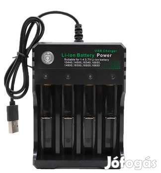 Elem  (akkumulátor) Smart töltő 4x 18650  3,7 V     (2484)