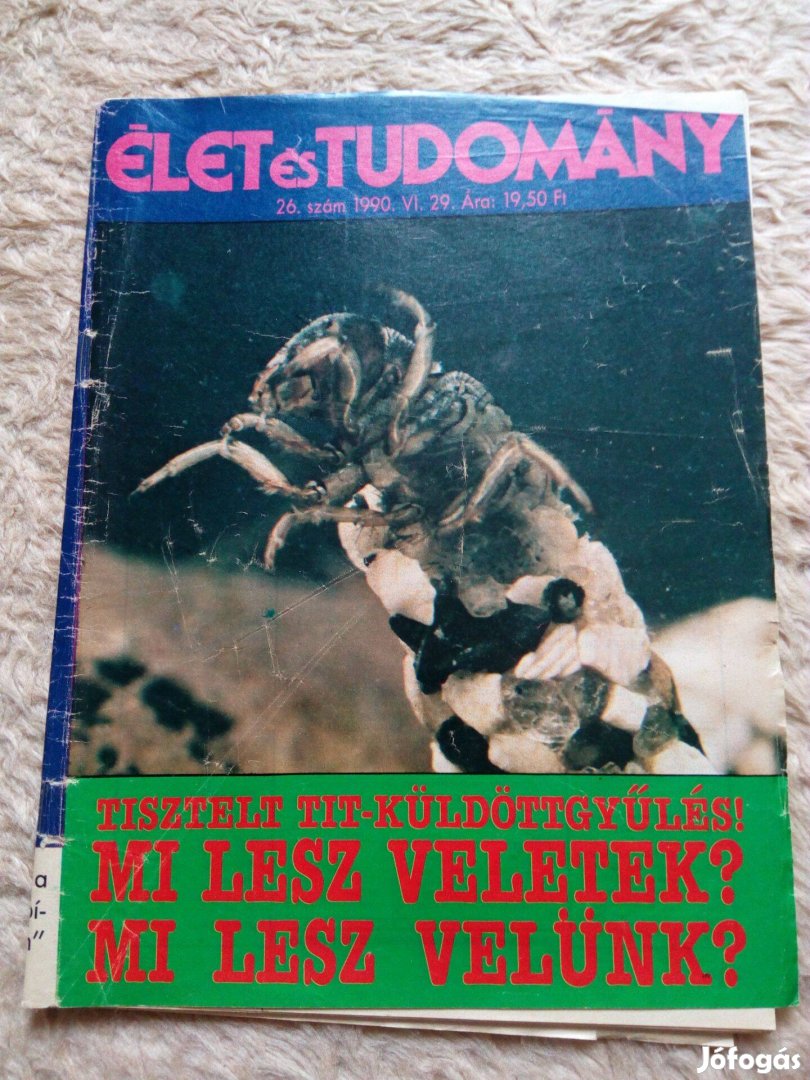 Élet és Tudomány magazin 26. száma eladó (1990. VI. 29.)!